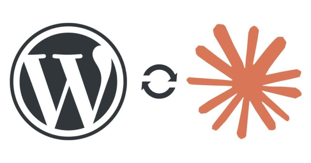 wordpress & Claude logos on page met in the middle by a circular loop.